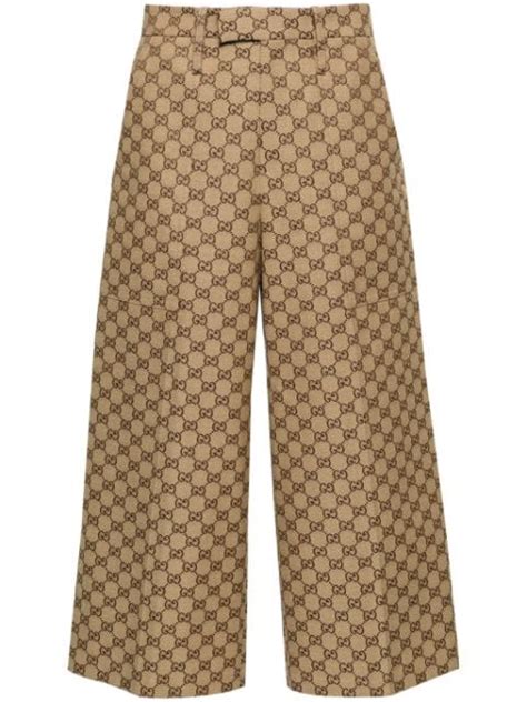 cheap gucci brown gg pants|gucci cropped pants.